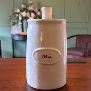 Rae Dunn Artisan Collection One White Canister